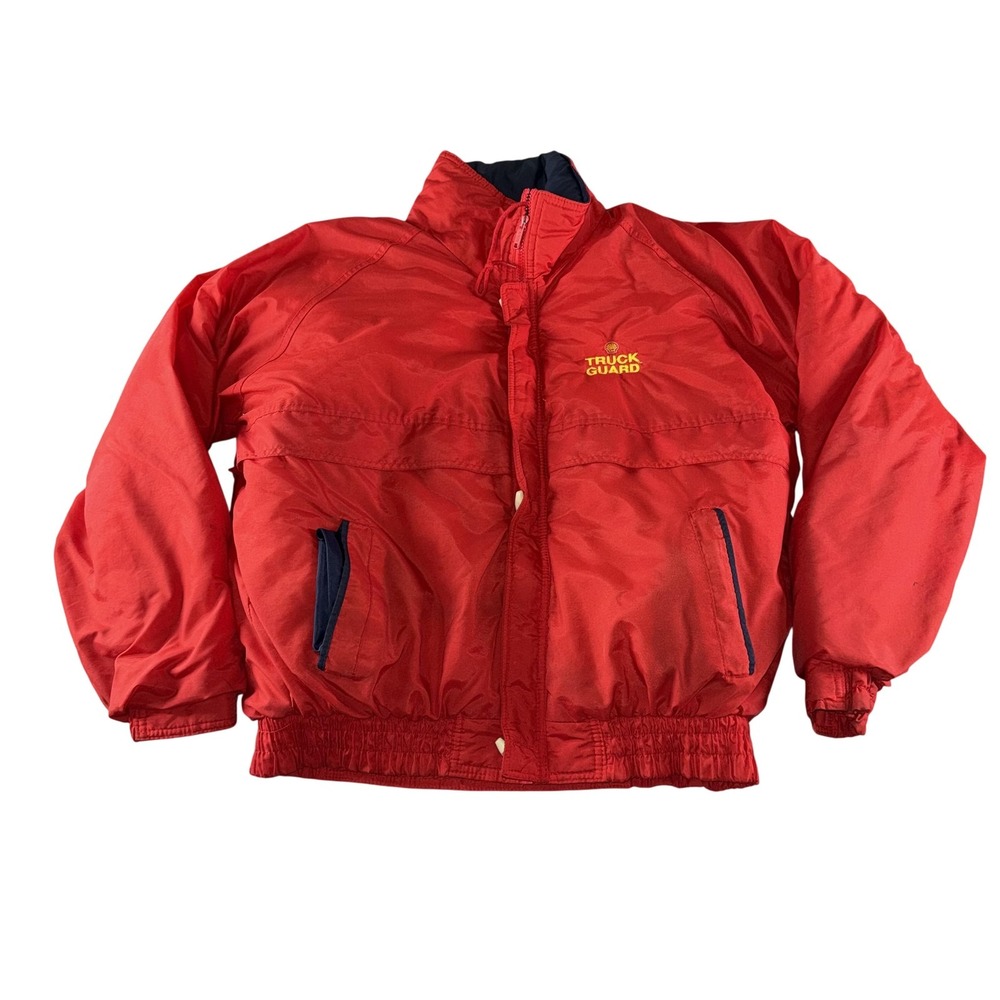 Vintage C.I.A Jacket Mens XL Red Shell Truck Guard Puffer Workwear 80s 90s